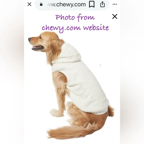 “frisco” Brand Gold Dotted XL Plush Fur Hoodie Offwhite Dog Sweater SKU 224212 - Picture 3 of 17